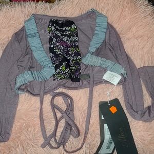 NWT Alice San Diego purple long sleeve crop jacket cardigan top tie front